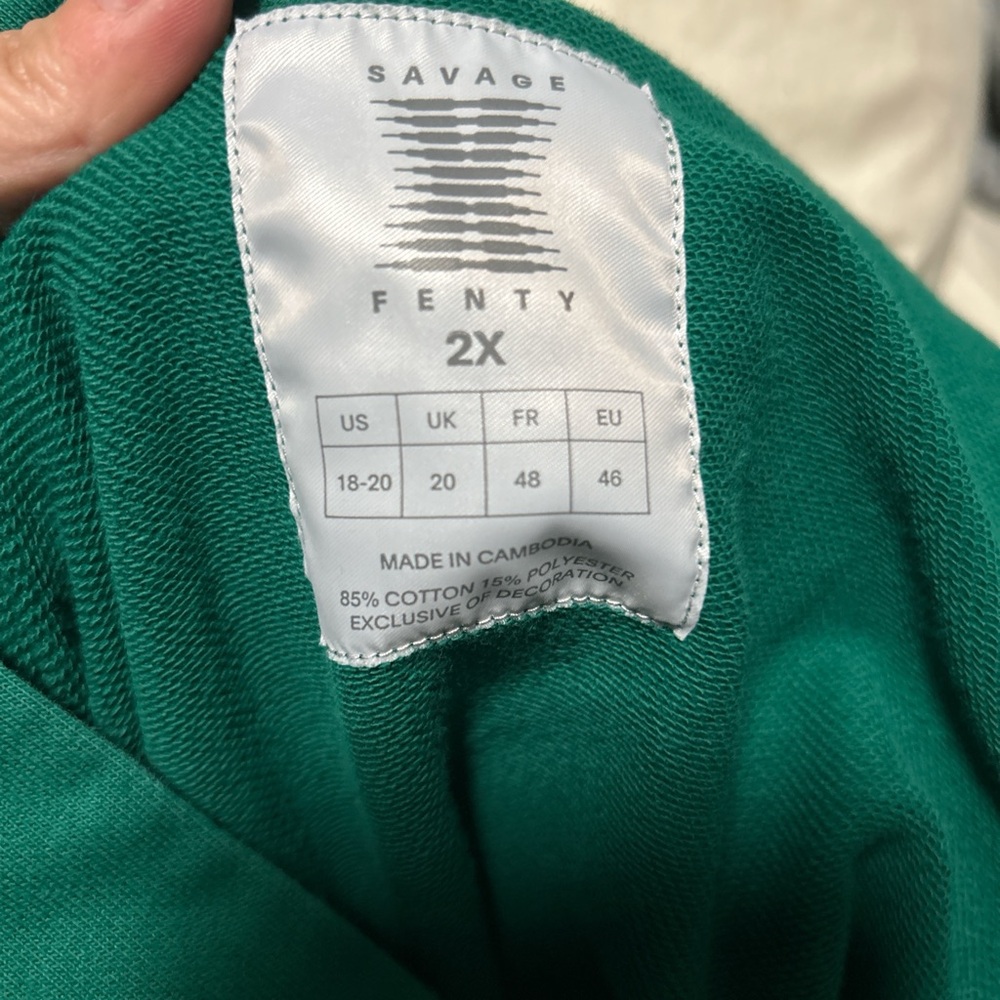 Savage x Fenty Green Cropped Sweatshirt - Picture 11 of 11